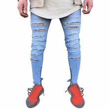 Load image into Gallery viewer, Men&#39;s Stretchy Ripped Skinny Biker Jeans